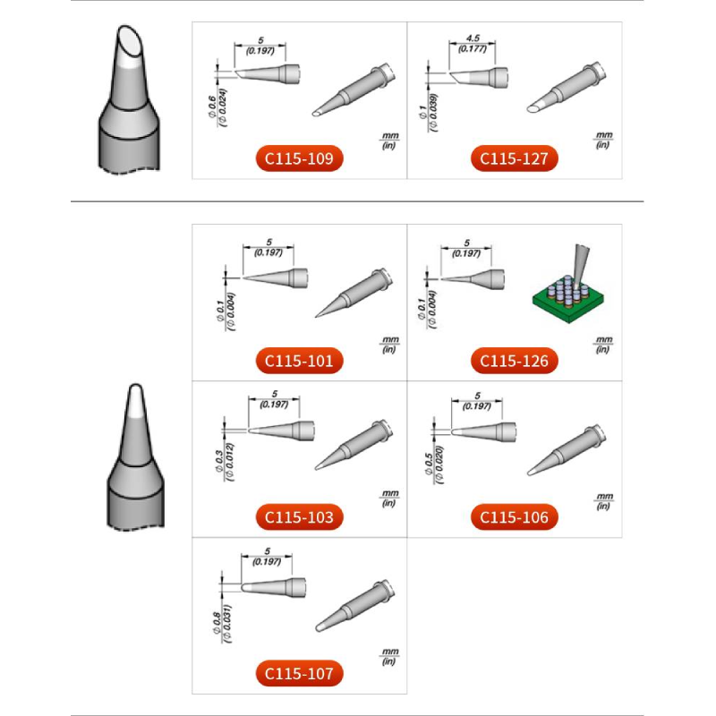 Original JBC C115 Cartridges S - C115 Nano Soldering Iron Station recension och pris