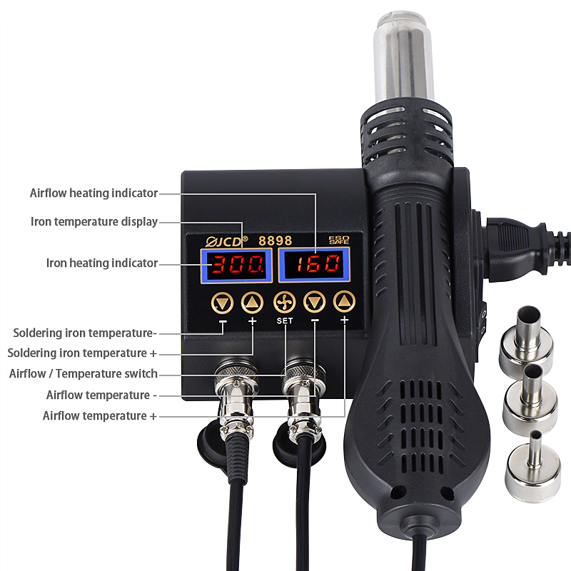 2 in 1 750W Hot Air Gun LCD Di - 2 In 1 Soldering Rework Station 750W recension och pris