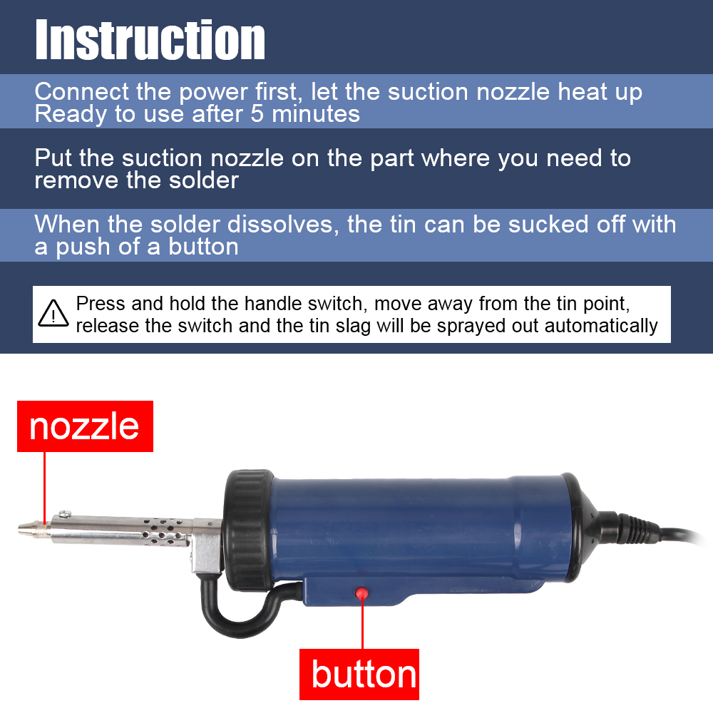 Tin Sucker Vacuum with 3 Sucti - Desoldering Pump Electric Vacuum Station recension och pris